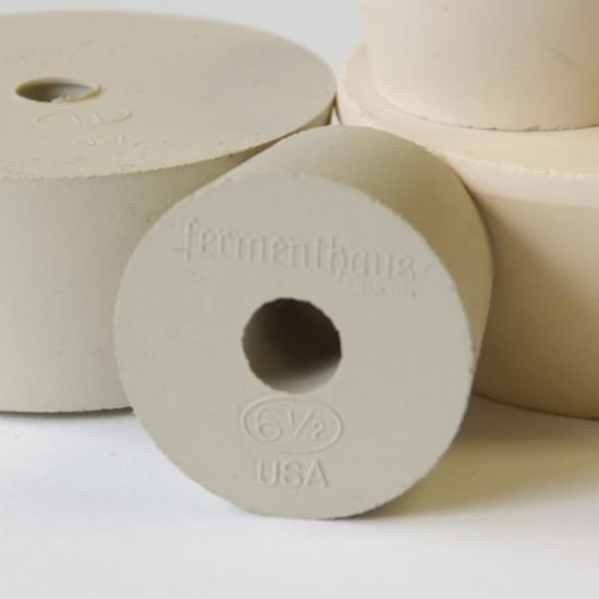 #6 1/2 Drilled Rubber Stopper